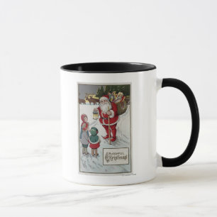 Tasse Salutation de NoëlSanta Parler aux enfants