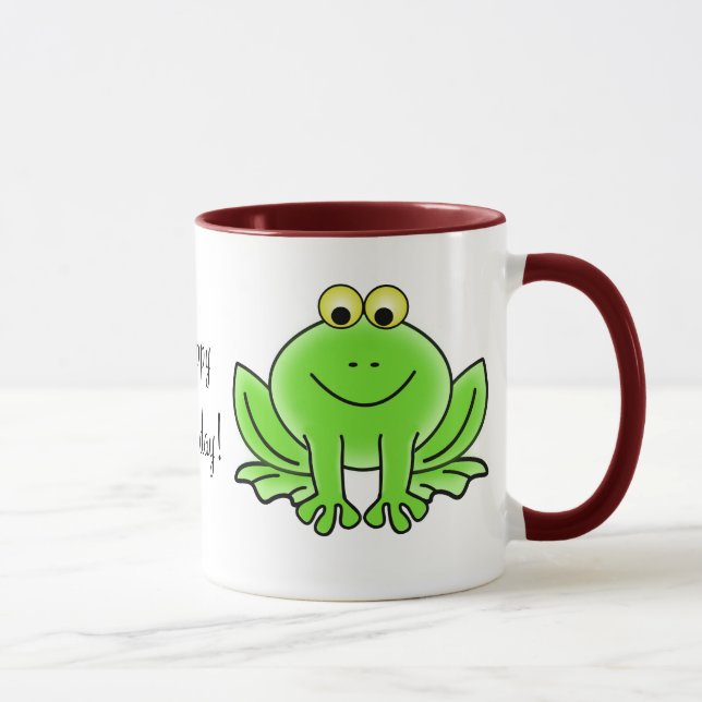 Tasse Salutation drôle de bande dessinée d'anniversaire (Droite)