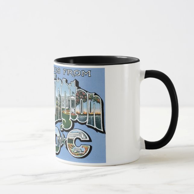 Tasse Salutations de DC de Washington ! Carte postale (Droite)
