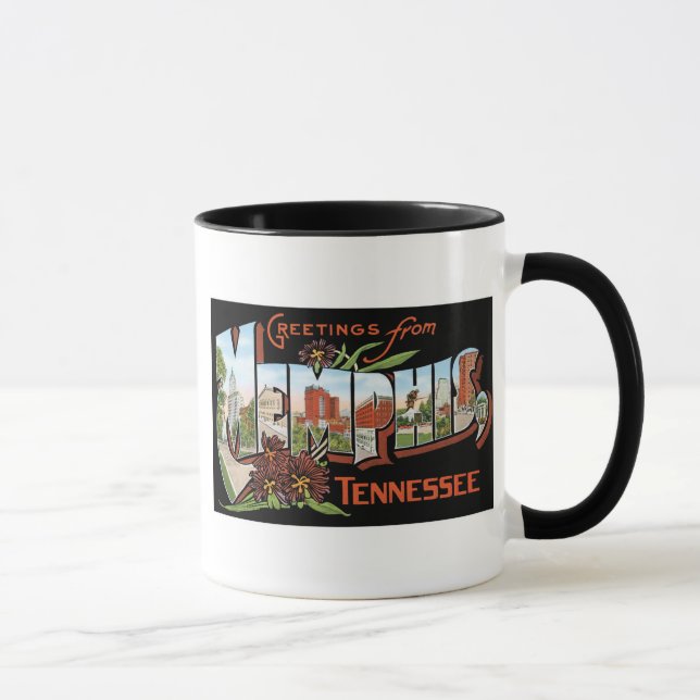 Tasse Salutations de Memphis, Tennessee ! Rétro carte (Droite)