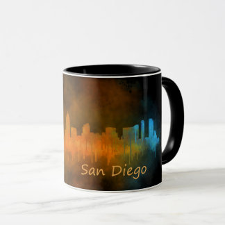Tasse San Diego Californie Ville Skyline Watercolor v04
