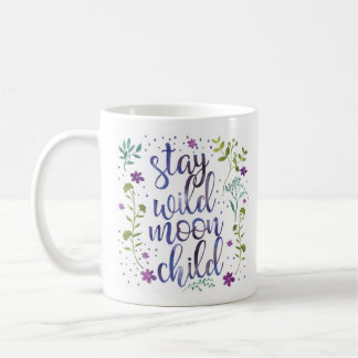 Tasse sauvage d'aquarelle d'enfant de lune de