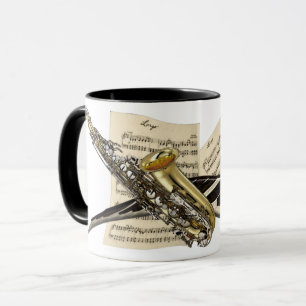 Tasse Saxophone et musique de piano