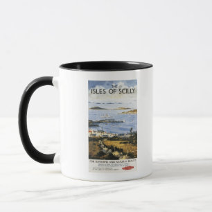 Tasse Scène aérienne d'affiche de chemin de fer de ville