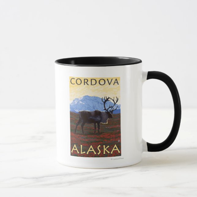 Tasse Scène Caribou - Cordova, Alaska (Droite)
