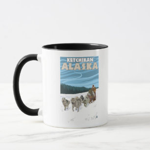 Tasse Scène de couture de chien - Ketchikan, Alaska