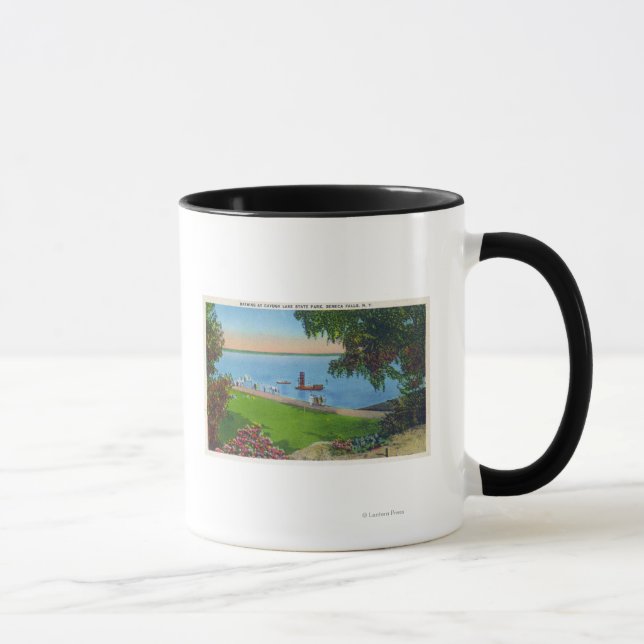 Tasse Scène de natation au Parc d'État du lac Cayuga (Droite)