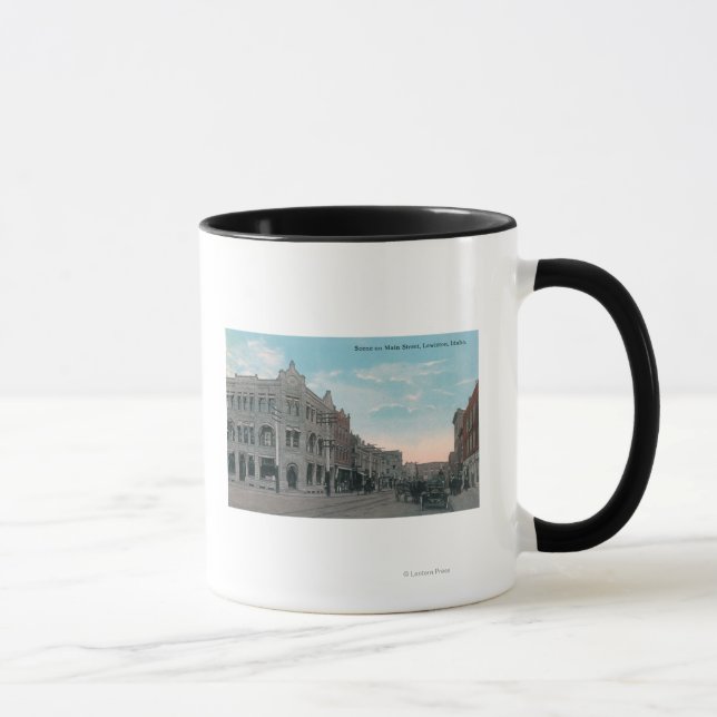 Tasse Scène de rue principale avec chariot à cheval et (Droite)