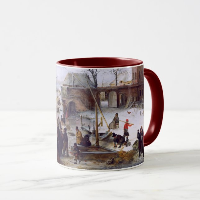 Tasse Scène d'hiver Art de Noël Cadeau de Noël (Devant droit)