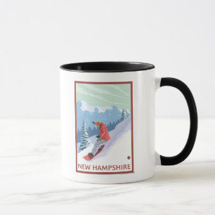 Tasse Scène du New HampshireSnowboarder