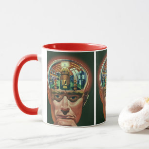 Tasse Science-fiction vintage, Cerveau d'alien en labora