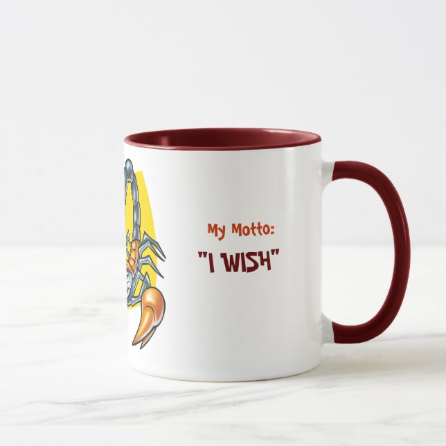 Tasse Scorpion, je suis : &Passionate caché, ma devise : (Droite)