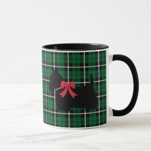 Tasse Scottish Terrier, Scotland dog, Kelly green plaid