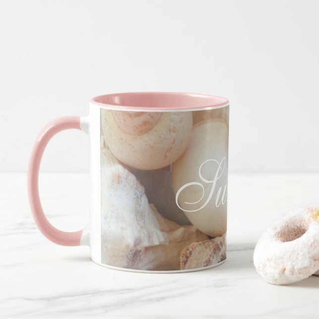 Tasse Sea Shells, Summer Beach Exotic Troptic Romantic (Avec donut)