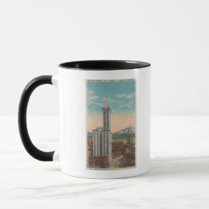 Tasse Seattle, vue de tour de WASmith et mont Rainier