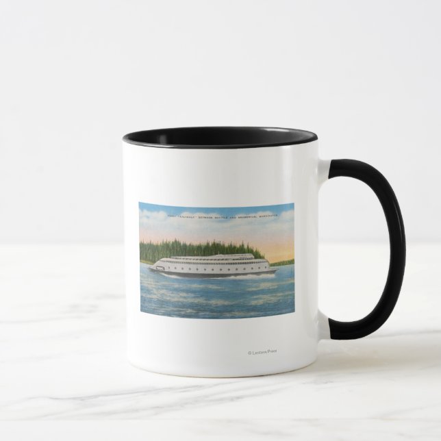 Tasse Seattle, WA - Vue du ferry de Kalakala sur Puget (Droite)