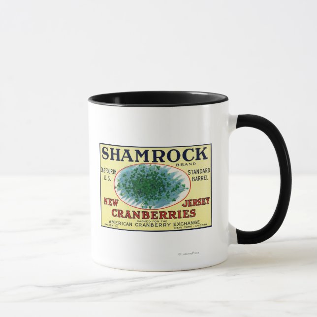 Tasse Shamrock Marque Cranberry Étiquette (Droite)