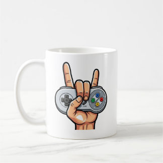 Tasse Signe de Main de Joueur de Manette Rétro Roc