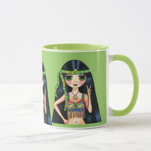 Tasse Signe de paix de clignotant de trois grandes (Droite)