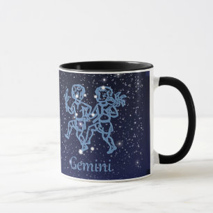 Tasse Signe Gemini Constellation et Zodiaque avec étoile