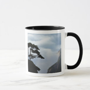 Tasse silhouette d'arbre au lever du soleil, Montagne ja
