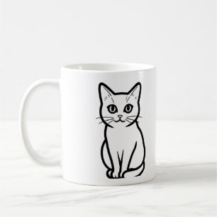 Tasse Silhouette de Chat Minimaliste