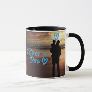 Tasse silhouette de plage pour la fête des pères