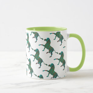 Tasse Silhouette d'impression Brown et Turquoise Zebra