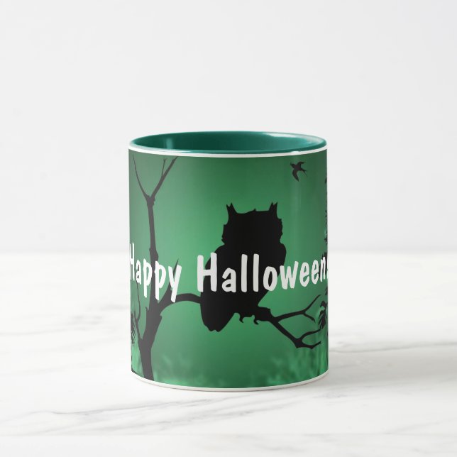 Tasse Silhouette Halloween de hibou (Centre)