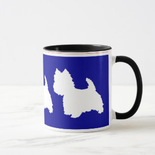 Tasse Silhouette Westie Rouge & Bleu
