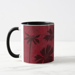 Tasse Silhouettes de Flowerhead sur l'arrière - plan