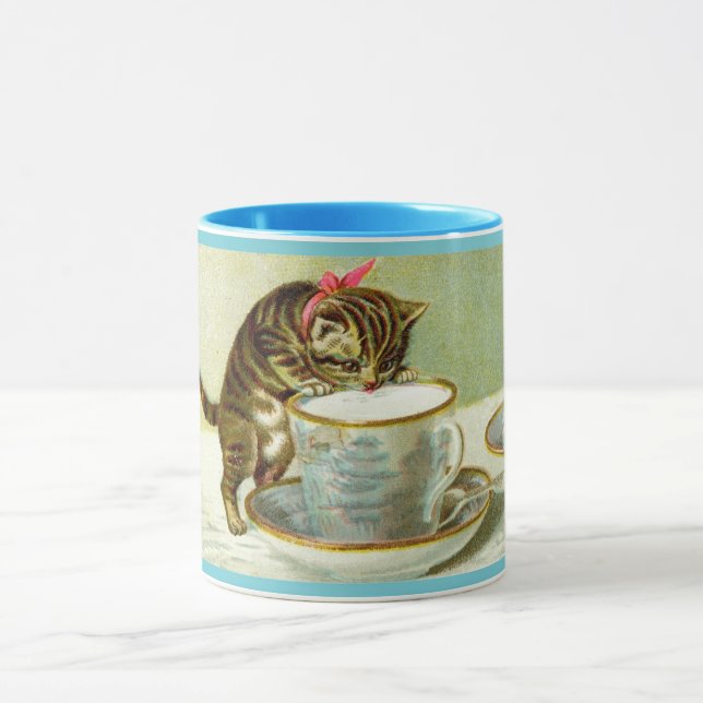 Tasse sirotante de coutume de thé de chat (Centre)