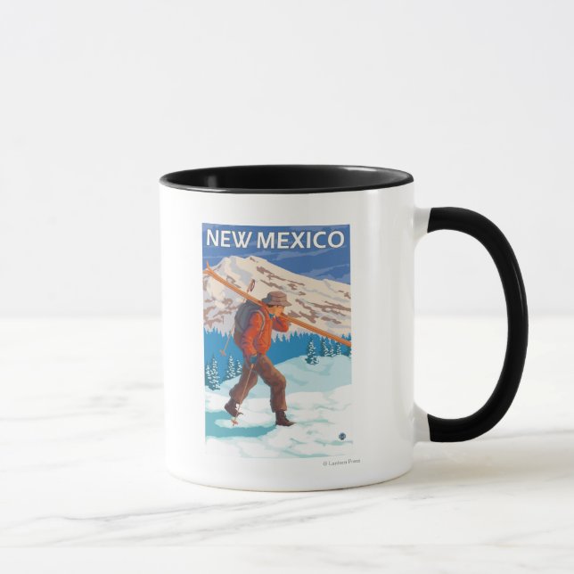 Tasse Skier transportant des skisNouveau-Mexique (Droite)