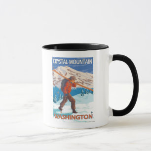 Tasse Skier transportant ski de neige - Crystal Mountain