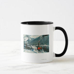 Tasse Skieurs sur le passage de ChairliftSnoqualmie, WA