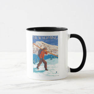 Tasse Skis de transport de neige de skieur - Wyoming