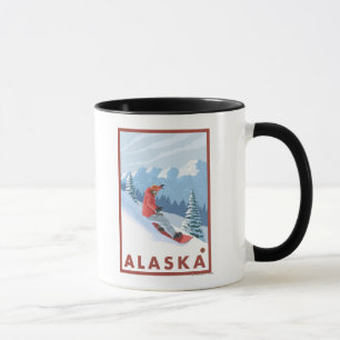 Tasse Snowboarder Scène - Poster Vintage voyage 2