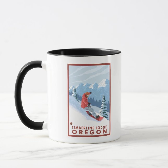 Tasse Snowboarder Scene - Timberline Lodge, Oregon (Gauche)