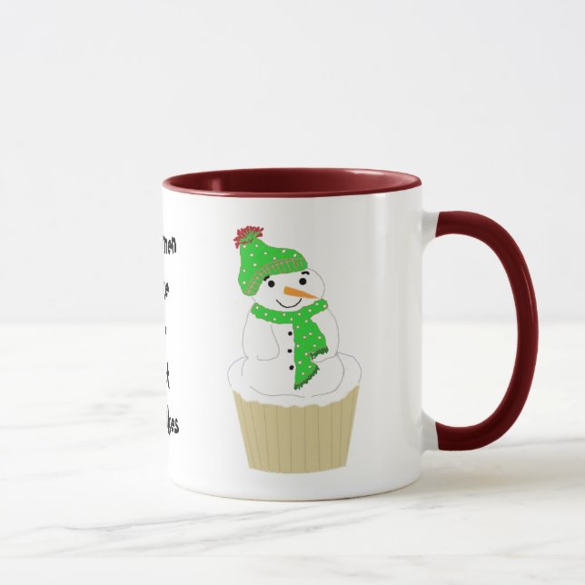 Tasse Snowman Cupcake Avec Dit (Droite)