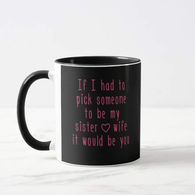 Tasse Soeur romantique noire d'amour de citation rose et (Gauche)