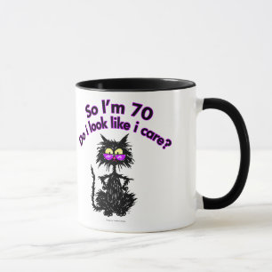 Tasse soixante-dixième Cadeaux de chat d'anniversaire