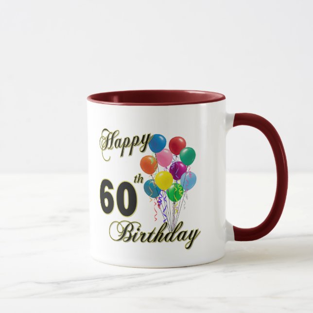 Tasse Soixantième cadeaux d'anniversaire et habillement (Droite)