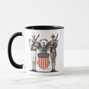 Tasse Soldat, marin et bouclier des États-Unis