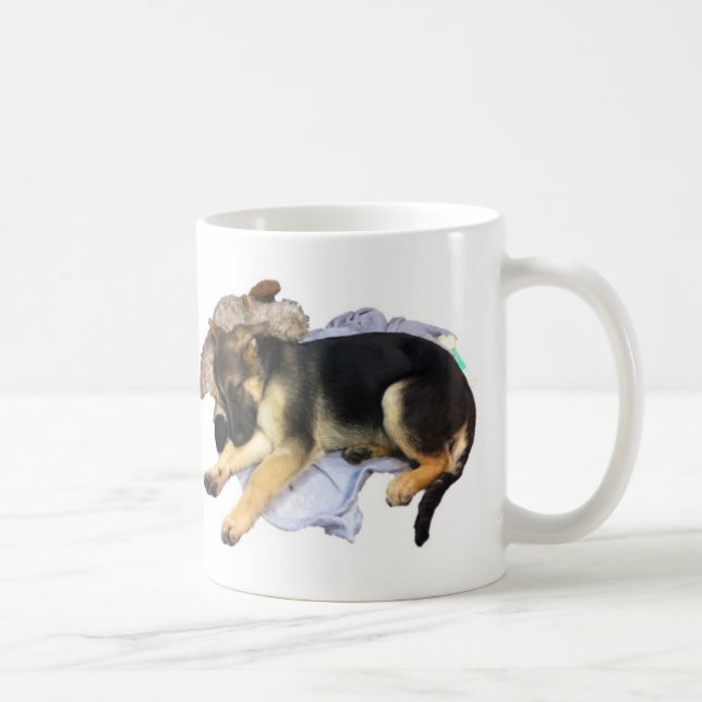 Tasse somnolente de Coffe de berger allemand (Droite)