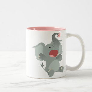 Tasse somnolente mignonne d'éléphant de bande