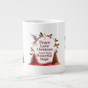 Tasse Spéciale Géante Paix Amour Noël Colombe