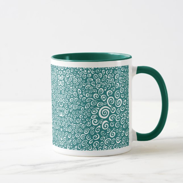 Tasse Spirales - Chasseur vert sur blanc (Droite)