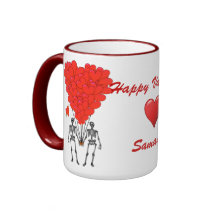 Squelettes gothiques amusants & coeur d'amour Vale