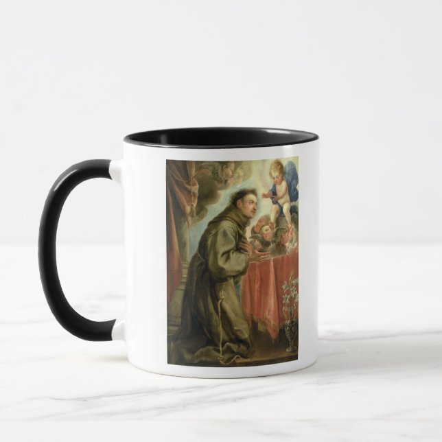 Tasse St Anthony de Padoue adorant l'enfant du Christ (Gauche)