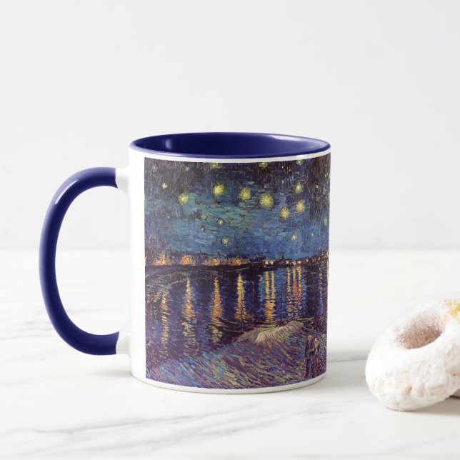 Tasse Starry Night Over the Rhone par Vincent van Gogh (Avec donut)